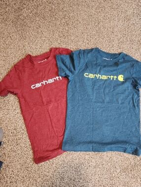 Carhartt Kids' Short-Sleeve Logo Tee - Red & Blue